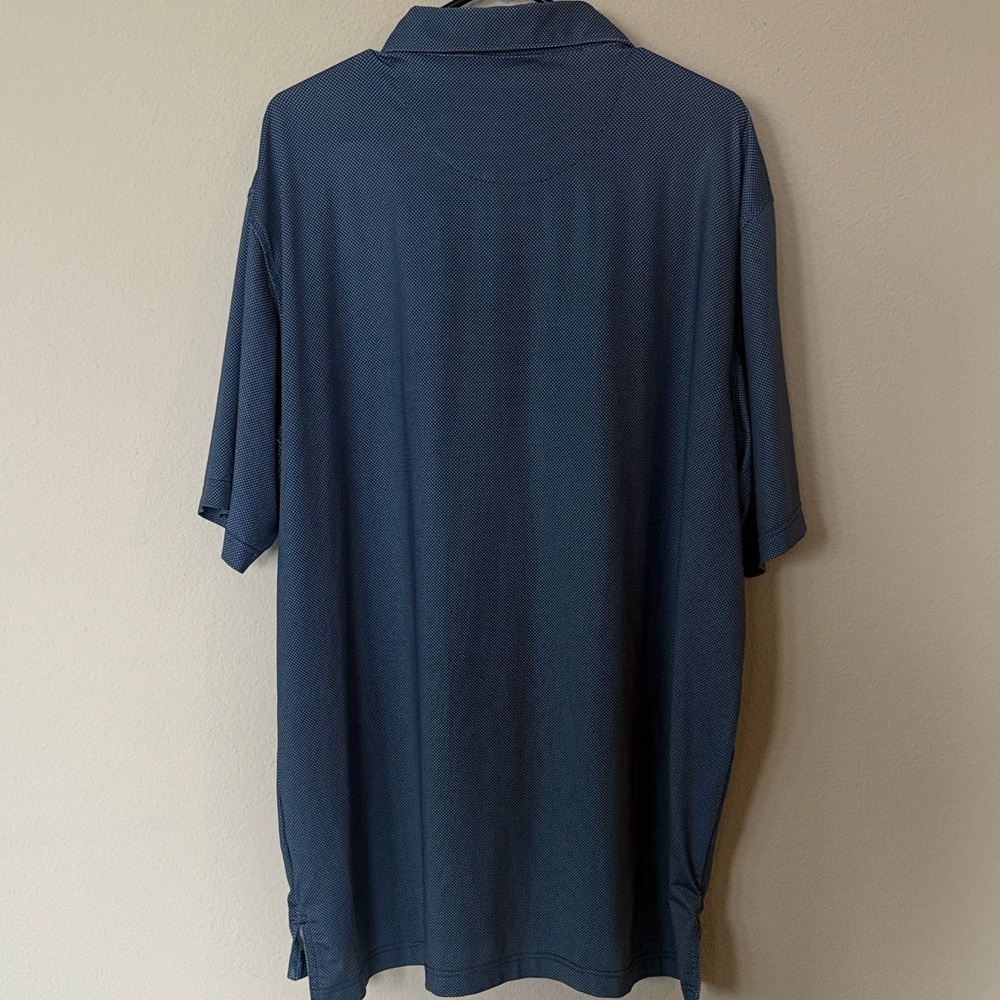 Peter Millar Summer Comfort Gold Standard Navy Dotted Polo Shirt Men’s XL - Picture 5 of 7